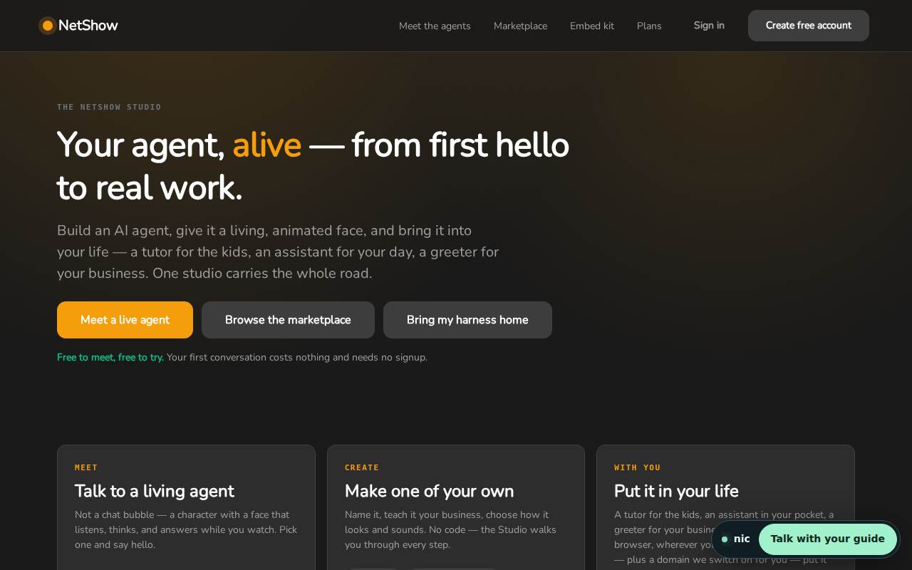 NetShow Studio working